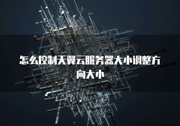 怎么控制天翼云服务器大小调整方向大小