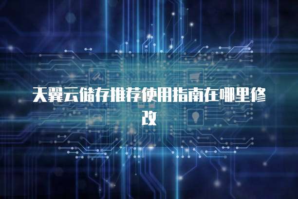 天翼云储存推荐使用指南在哪里修改