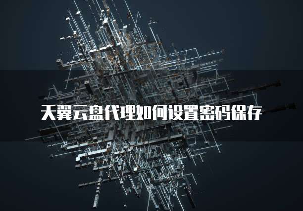 天翼云盘代理如何设置密码保存