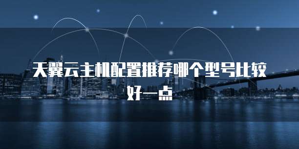 天翼云主机配置推荐哪个型号比较好一点