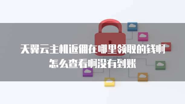 天翼云主机返佣在哪里领取的钱啊怎么查看啊没有到账