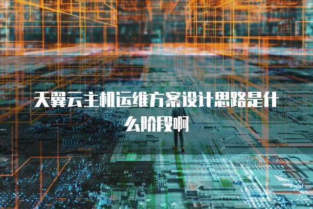 天翼云主机运维方案设计思路是什么阶段啊