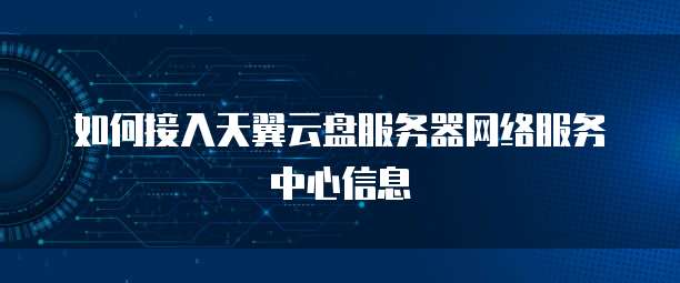 如何接入天翼云盘服务器网络服务中心信息