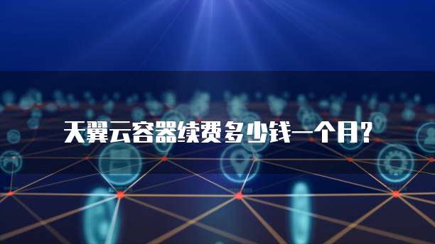 天翼云容器续费多少钱一个月?