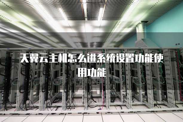 天翼云主机怎么进系统设置功能使用功能