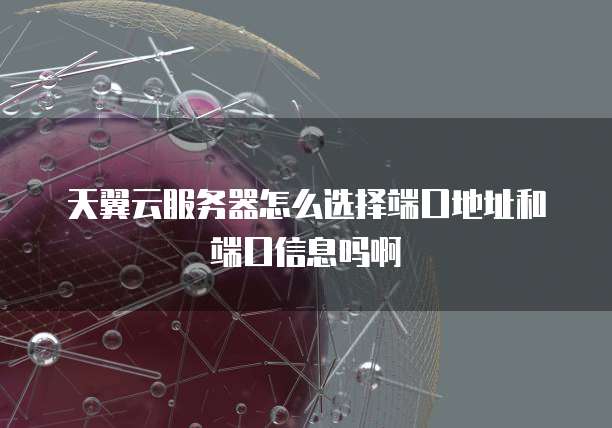 天翼云服务器怎么选择端口地址和端口信息吗啊