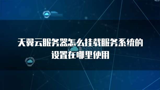 天翼云服务器怎么挂载服务系统的设置在哪里使用