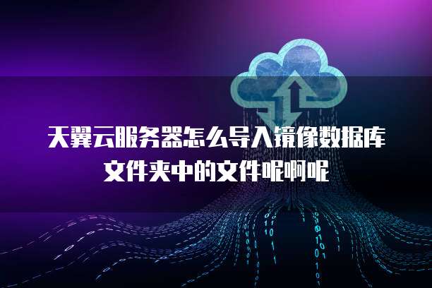 天翼云服务器怎么导入镜像数据库文件夹中的文件呢啊呢