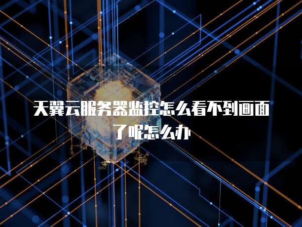 天翼云服务器监控怎么看不到画面了呢怎么办