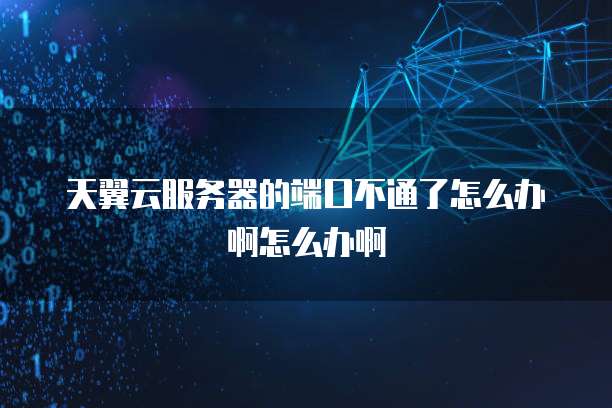 天翼云服务器的端口不通了怎么办啊怎么办啊
