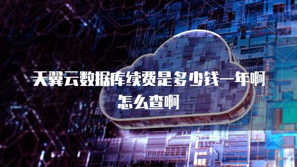 天翼云数据库续费是多少钱一年啊怎么查啊