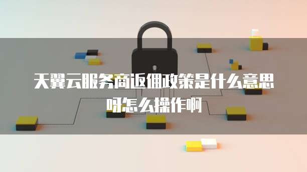 天翼云服务商返佣政策是什么意思呀怎么操作啊