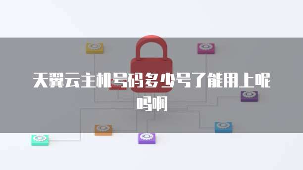 天翼云主机号码多少号了能用上呢吗啊
