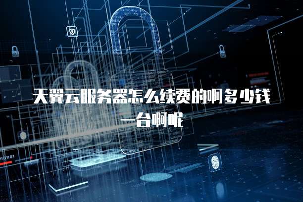 天翼云服务器怎么续费的啊多少钱一台啊呢