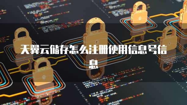 天翼云储存怎么注册使用信息号信息