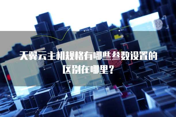天翼云主机规格有哪些参数设置的区别在哪里？