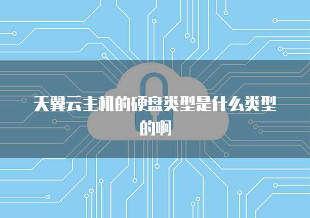 天翼云主机的硬盘类型是什么类型的啊