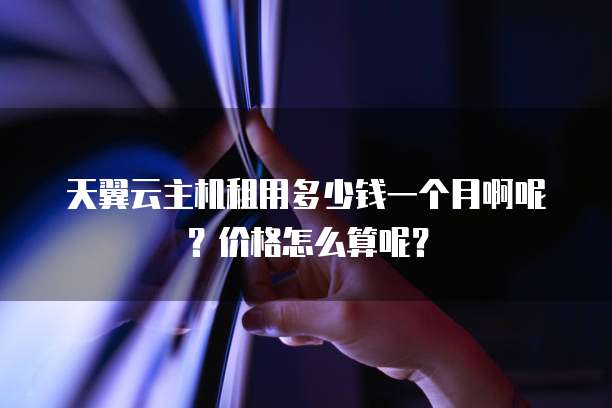 天翼云主机租用多少钱一个月啊呢?价格怎么算呢?