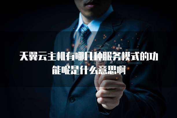 天翼云主机有哪几种服务模式的功能呢是什么意思啊