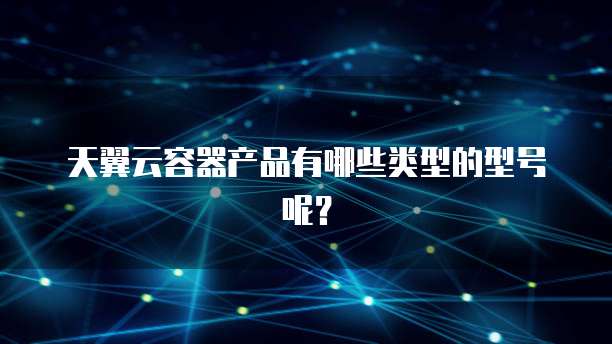 天翼云容器产品有哪些类型的型号呢?