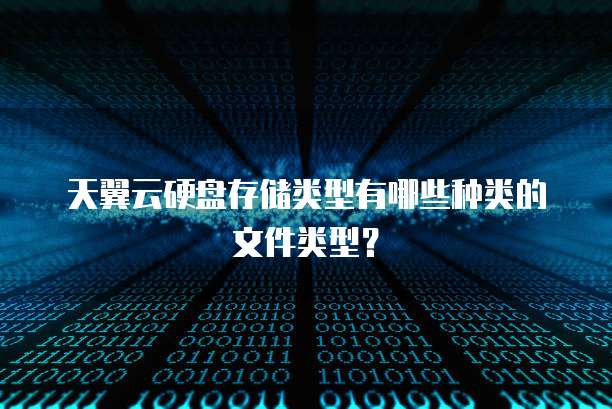 天翼云硬盘存储类型有哪些种类的文件类型?