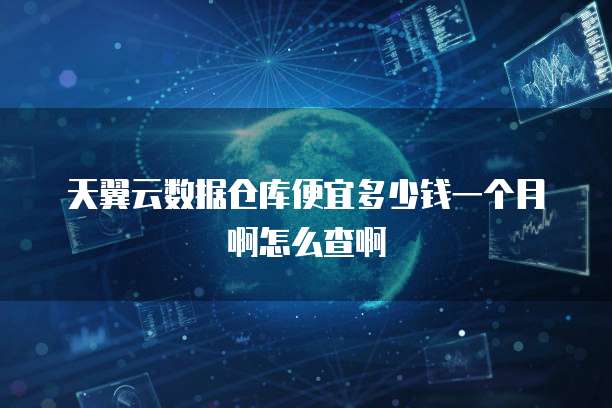 天翼云数据仓库便宜多少钱一个月啊怎么查啊