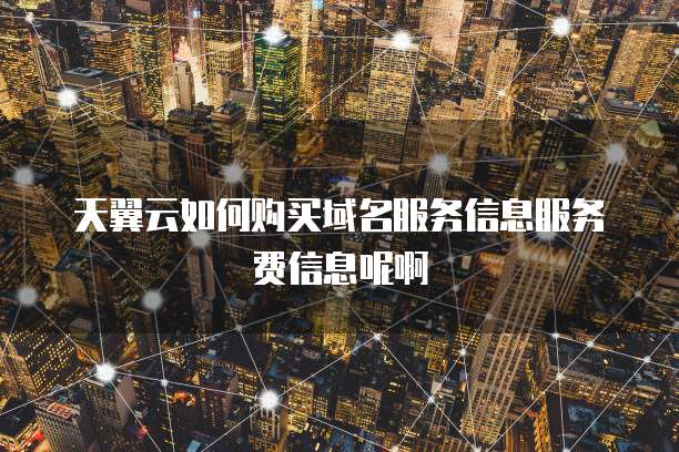 天翼云如何购买域名服务信息服务费信息呢啊