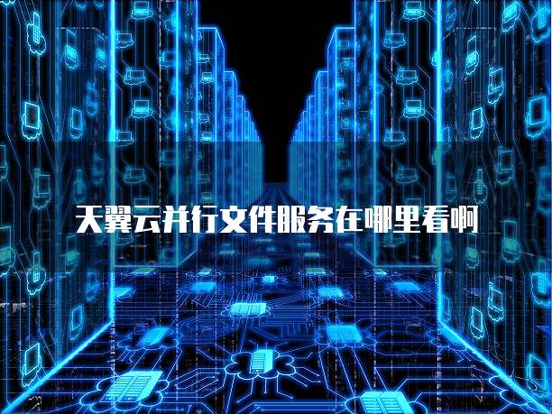 天翼云并行文件服务在哪里看啊