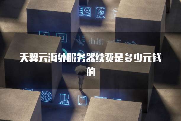 天翼云海外服务器续费是多少元钱的
