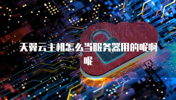 天翼云主机怎么当服务器用的呢啊呢