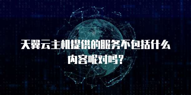 天翼云主机提供的服务不包括什么内容呢对吗?