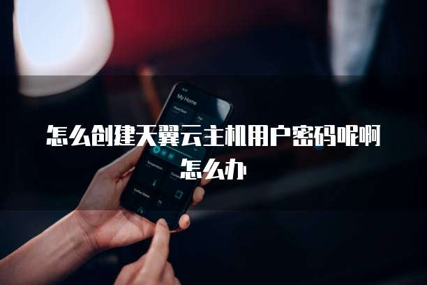 怎么创建天翼云主机用户密码呢啊怎么办