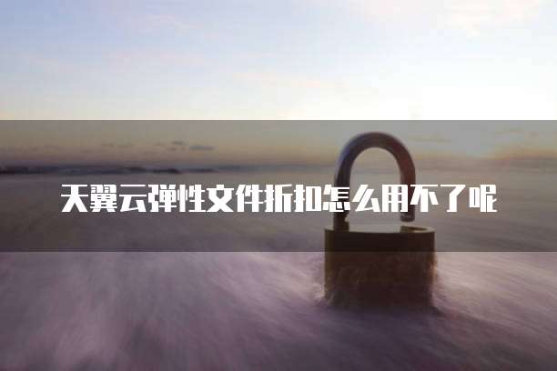 天翼云弹性文件折扣怎么用不了呢