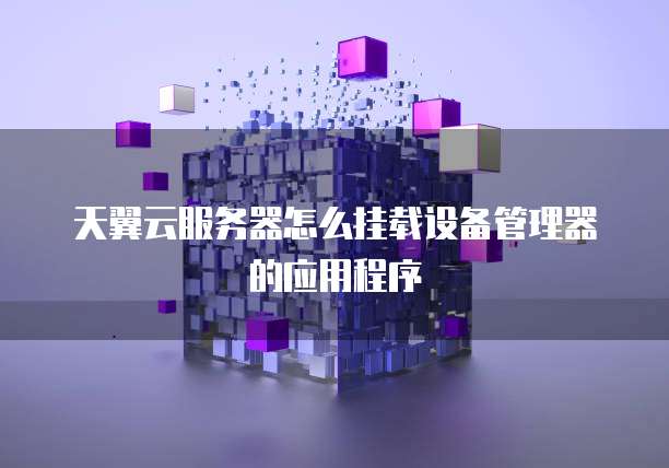 天翼云服务器怎么挂载设备管理器的应用程序