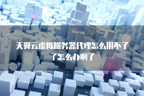 天翼云虚拟服务器代理怎么用不了了怎么办啊了