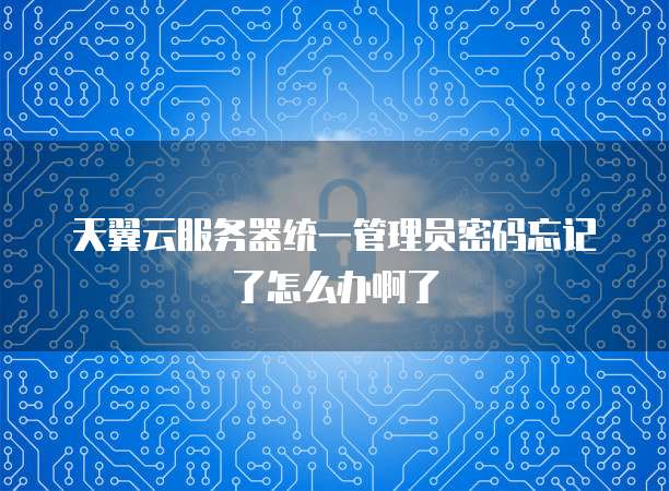 天翼云服务器统一管理员密码忘记了怎么办啊了