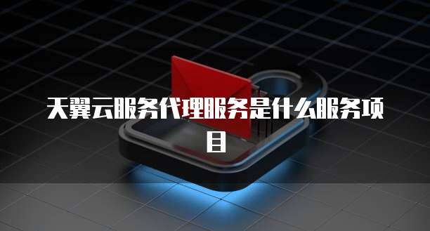 天翼云服务代理服务是什么服务项目