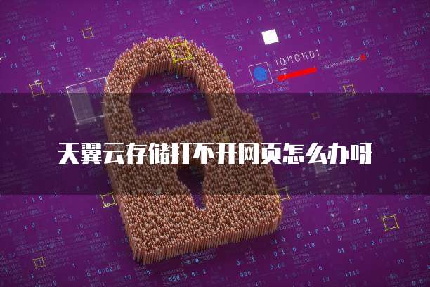 天翼云存储打不开网页怎么办呀