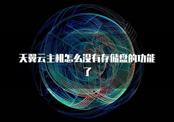 天翼云主机怎么没有存储盘的功能了