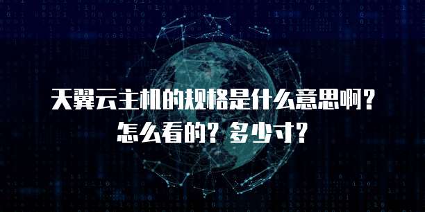 天翼云主机的规格是什么意思啊?怎么看的?多少寸?