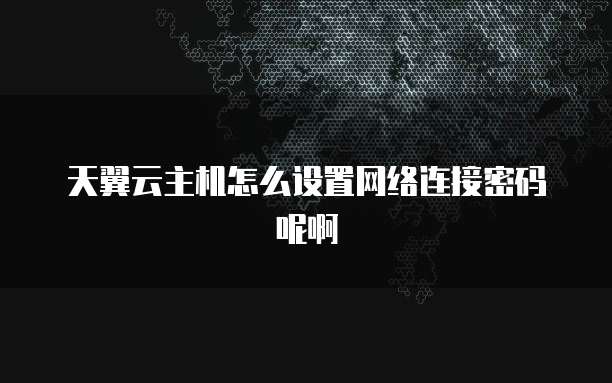 天翼云主机怎么设置网络连接密码呢啊