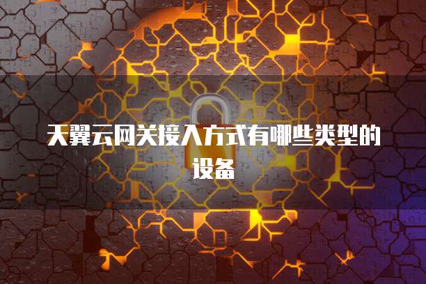 天翼云网关接入方式有哪些类型的设备