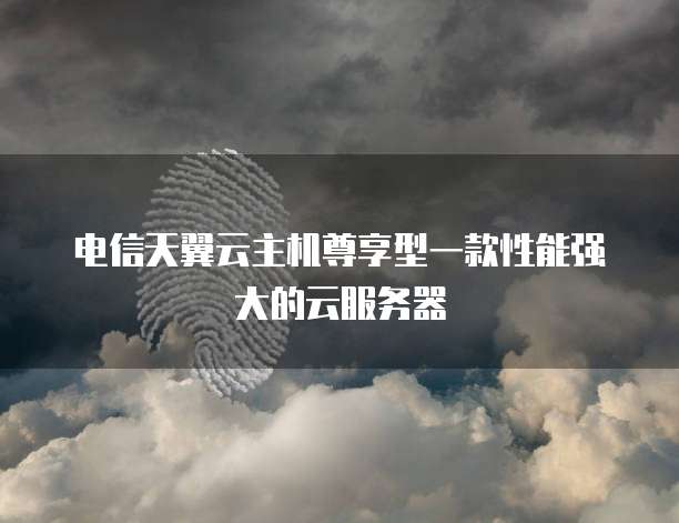 电信天翼云主机尊享型一款性能强大的云服务器