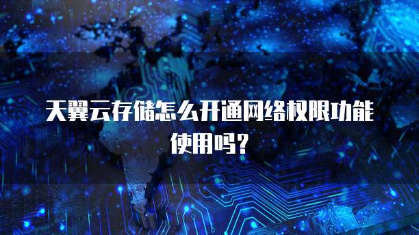 天翼云存储怎么开通网络权限功能使用吗？
