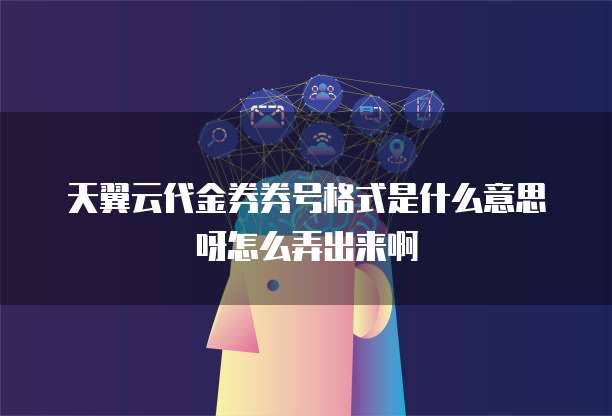 天翼云代金券券号格式是什么意思呀怎么弄出来啊