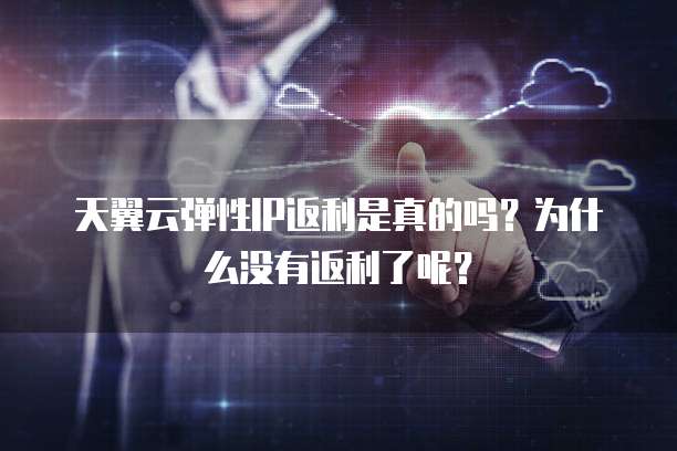 天翼云弹性IP返利是真的吗？为什么没有返利了呢？