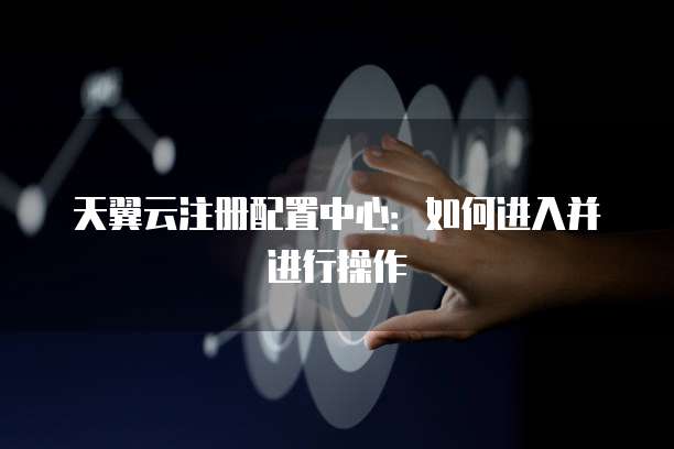 天翼云注册配置中心：如何进入并进行操作