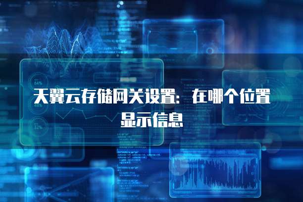 天翼云存储网关设置:在哪个位置显示信息