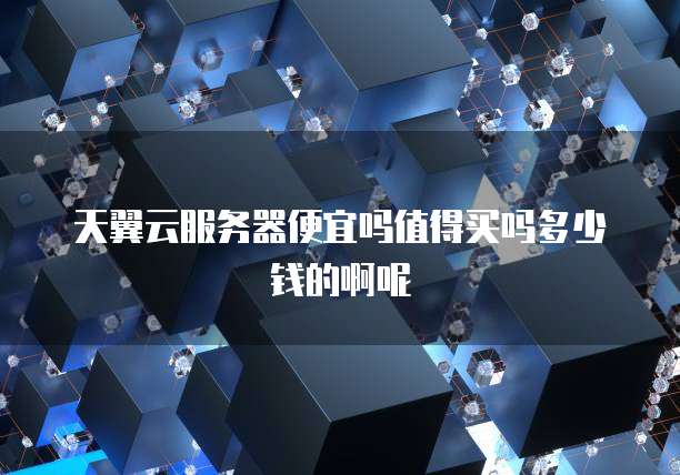 天翼云服务器便宜吗值得买吗多少钱的啊呢