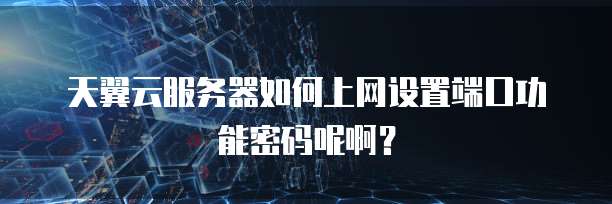 天翼云服务器如何上网设置端口功能密码呢啊?